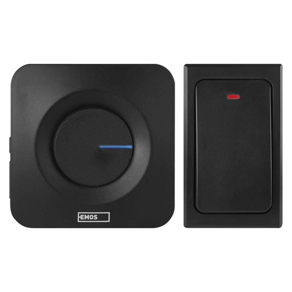Emos Funkklingel netzbetrieben batterielose Taste 180m Schwarz P5729B