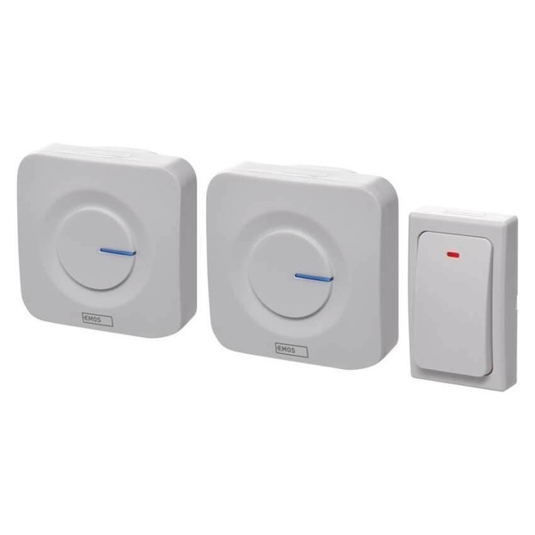 Emos Funkklingel netzbetrieben batterielose Taste 180m 6 Tasten P5731