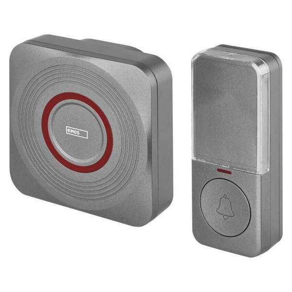 Emos Funkklingel GoSmart WiFi Schwarz/Silber 150m bis 8 Tasten P5735SS