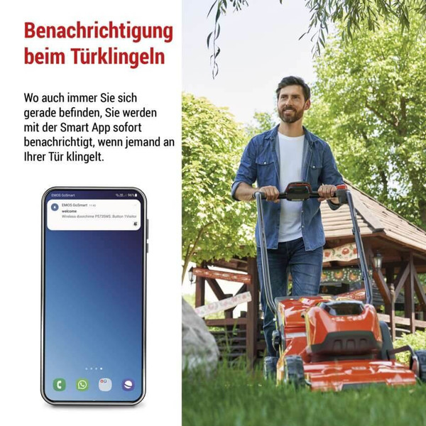 Emos Funkklingel GoSmart WiFi Schwarz/Silber 150m bis 8 Tasten P5735SS