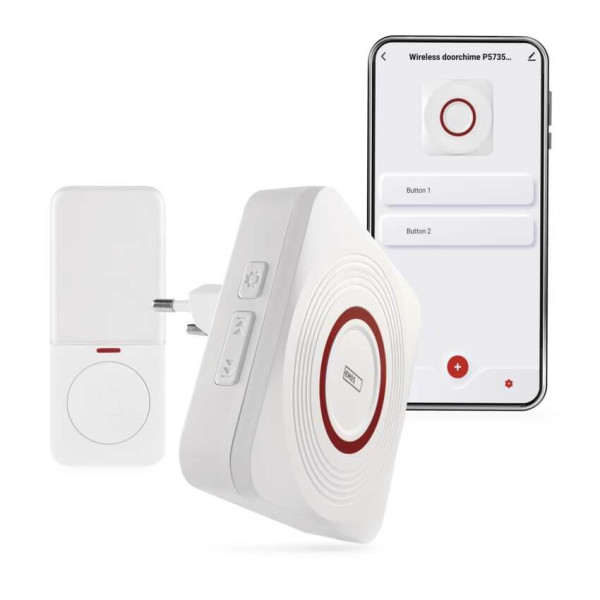 Emos Funkklingel GoSmart WiFi Weiß/Silber 150m bis 8 Tasten P5735WS