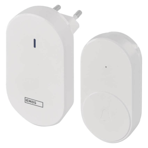Emos Funkklingel batterielose Taste 38 Melodien Weiß P5739W