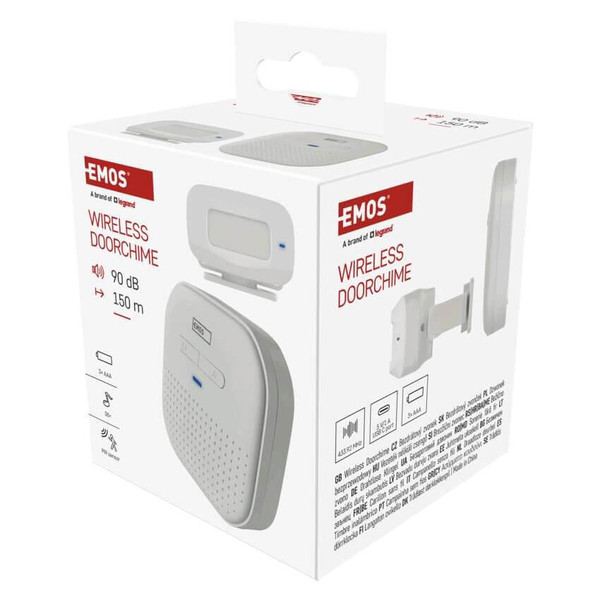 Emos Funkklingel mit PIR-Sensor 38 Melodien 3x AAA P57P02