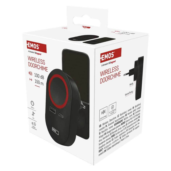 Emos Funkklingel mit USB-C PD35W und USB-A 150m P57U01