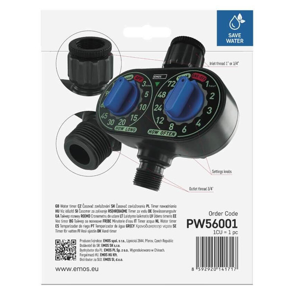 Emos Bewässerungscomputer mechanisch 1 Weg IP54 PW56001