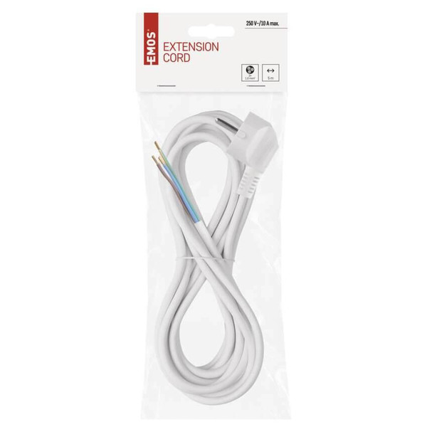 Emos Anschlussleitung PVC 3x1,0mm² 5m Weiß S14315