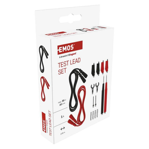 Emos Messleitungen mit Wechselspitzen 1A 30V/60V Rot Schwarz S4001R