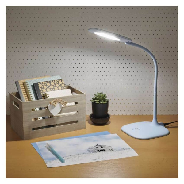 Emos LED Schreibtischleuchte 6,5W neutralweiss 4000K Blau 16x55cm Z7602BL