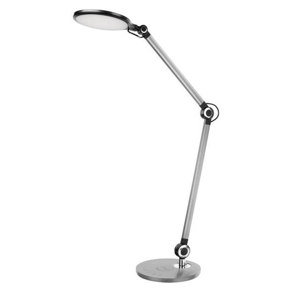 Emos LED Schreibtischleuchte 9,2W CCT warm-/neutral-/tageslichtweiss 3000K/4000K/6500K Dunkelgrau Aluminium 20x55cm Z7615