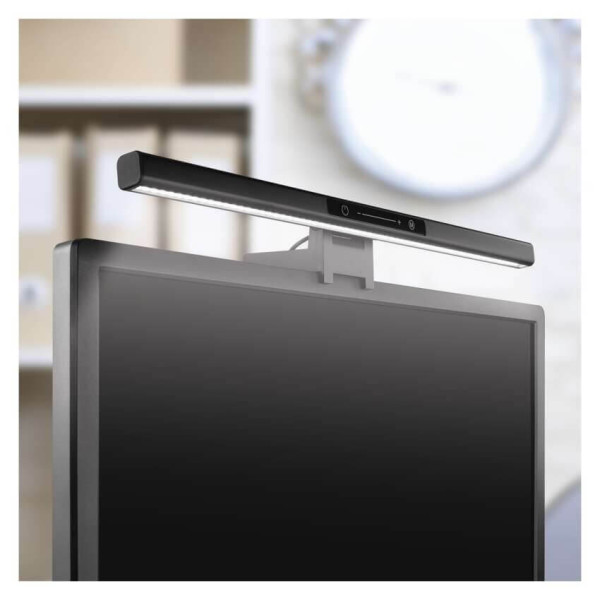 Emos LED Schreibtischleuchte 5,6W CCT warm-/neutralweiss 3000K/4000K/5000K Schwarz Aluminium 46x10,5cm Z7617