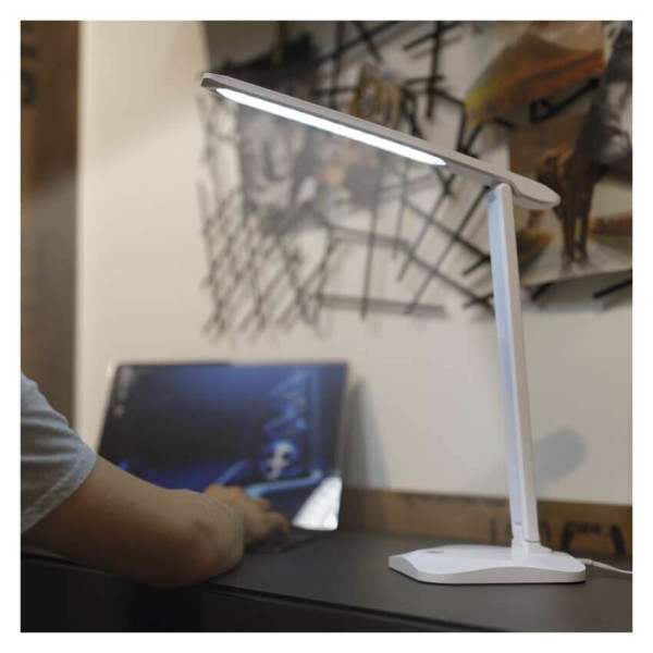 Emos LED Schreibtischleuchte 7,2W CCT warm-/neutral-/tageslichtweiss 2700K/4000K/6500K Weiß 37x34cm Z7619W