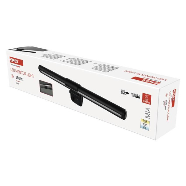 Emos LED Schreibtischleuchte 5,6W CCT warm-/neutral-/tageslichtweiss 3000K/5000K/6500K Schwarz Aluminium 30cm Z7625