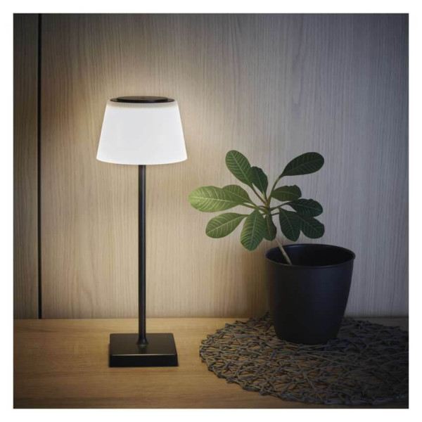 Emos LED Schreibtischleuchte 4W CCT warm-/neutralweiss 3000K/4000K/5000K Akku IP44 Schwarz 33x13cm Z7630B