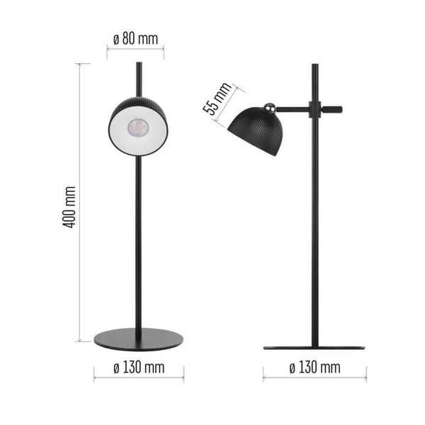 Emos LED Schreibtischleuchte 4,2W neutralweiss 4000K Akku Schwarz 40x11cm Z7635B