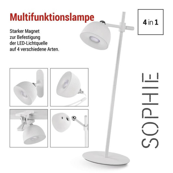 Emos LED Schreibtischleuchte 4,2W neutralweiss 4000K Akku Weiß 40x11cm Z7635W