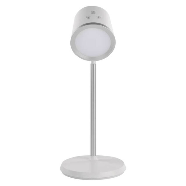Emos LED Schreibtischleuchte 6W CCT warm-/neutral-/tageslichtweiss 3000K/4000K/6500K Akku Weiß Aluminium 25x10cm Z7636W