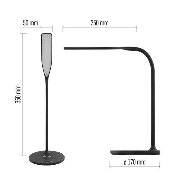 Emos LED Schreibtischleuchte 5,5W CCT warm-/neutral-/tageslichtweiss 3000K/4000K/5700K Schwarz 30cm Z7637B