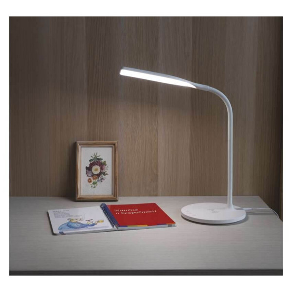 Emos LED Schreibtischleuchte 5,5W CCT warm-/neutral-/tageslichtweiss 3000K/4000K/5700K Weiß 30cm Z7637W