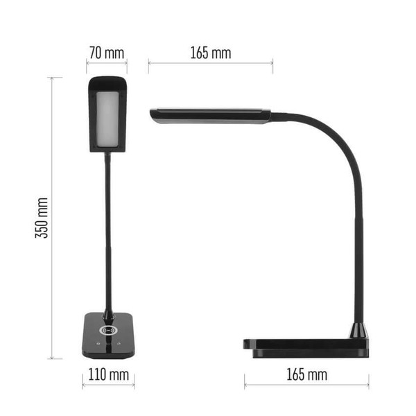 Emos LED Schreibtischleuchte 5,5W CCT warm-/neutralweiss 2700K/4500K Schwarz 35cm Z7639