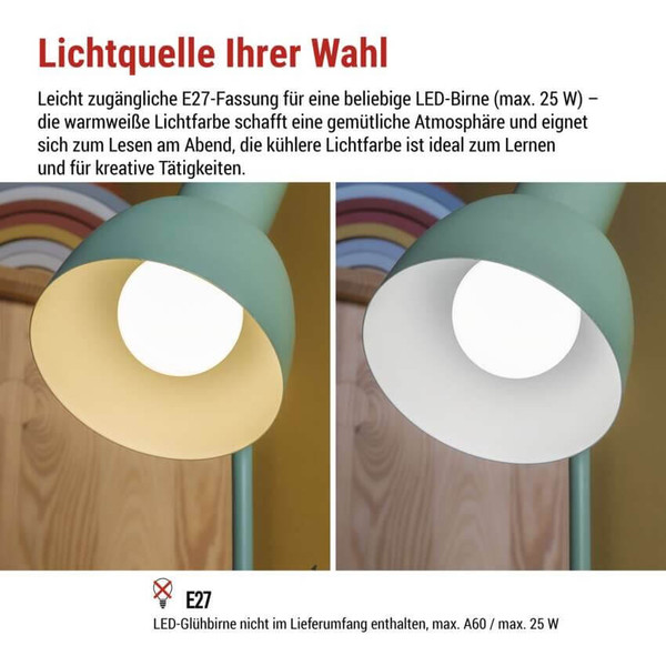 Emos LED Schreibtischleuchte 25W Grün 15x15cm Z7640GR