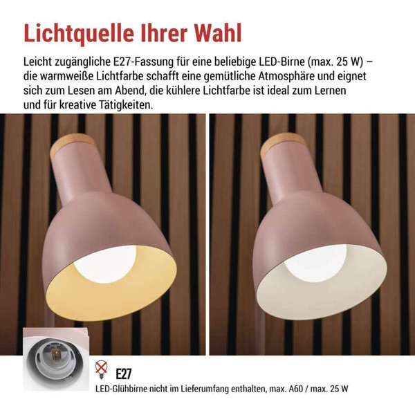 Emos LED Schreibtischleuchte 25W Rosa 15x15cm Z7640P
