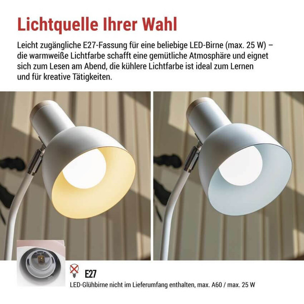 Emos LED Schreibtischleuchte 25W Weiß 15x15cm Z7640W
