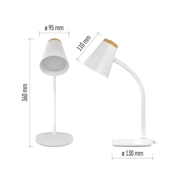 Emos LED Schreibtischleuchte 4,5W neutralweiss 4000K Weiß 13x13cm Z7641W