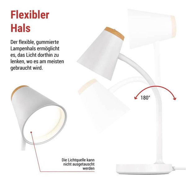Emos LED Schreibtischleuchte 4,5W neutralweiss 4000K Weiß 13x13cm Z7641W