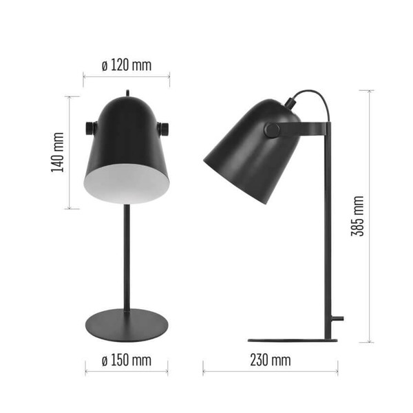 Emos LED Schreibtischleuchte 25W Schwarz 15x15cm Z7642B