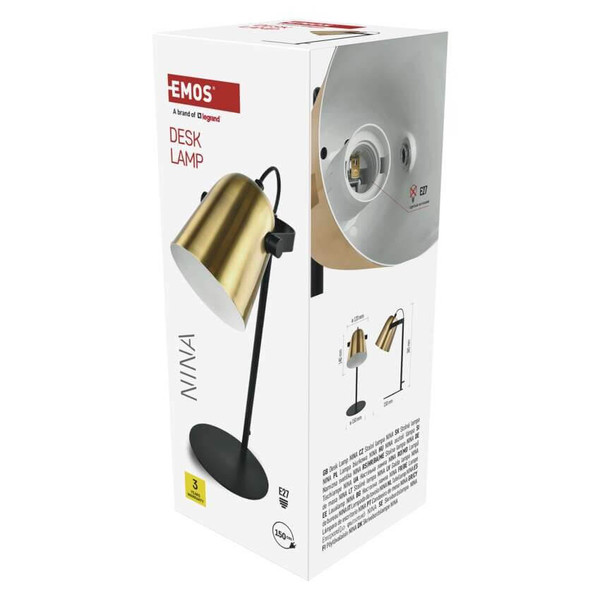 Emos LED Schreibtischleuchte 25W Golden 15x15cm Z7642GL