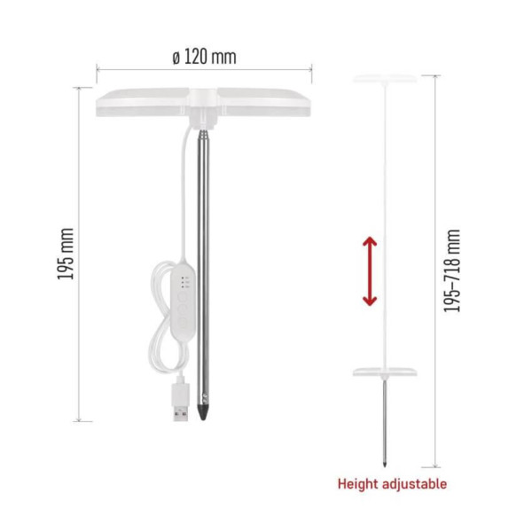 Emos LED Pflanzenleuchte 8W warmweiss 3100K dimmbar Weiß 12x12cm Z7902