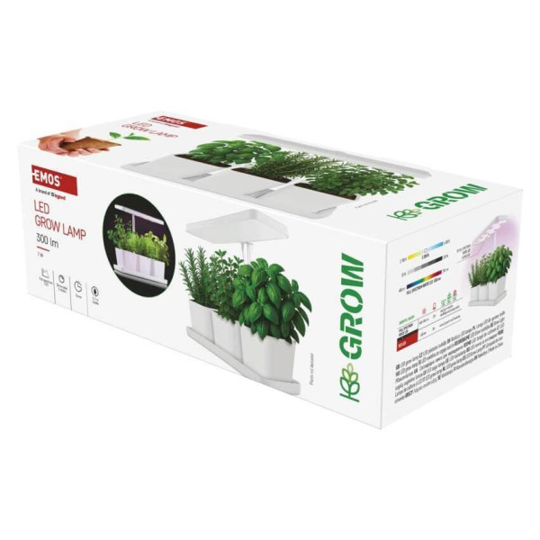 Emos LED Pflanzenleuchte 7W warmweiss 3200K dimmbar Weiß 32x13cm Z7904