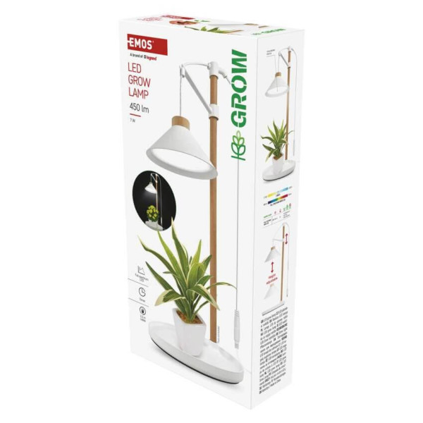 Emos LED Pflanzenleuchte 7W neutralweiss 3800K Weiß 21x21cm Z7905