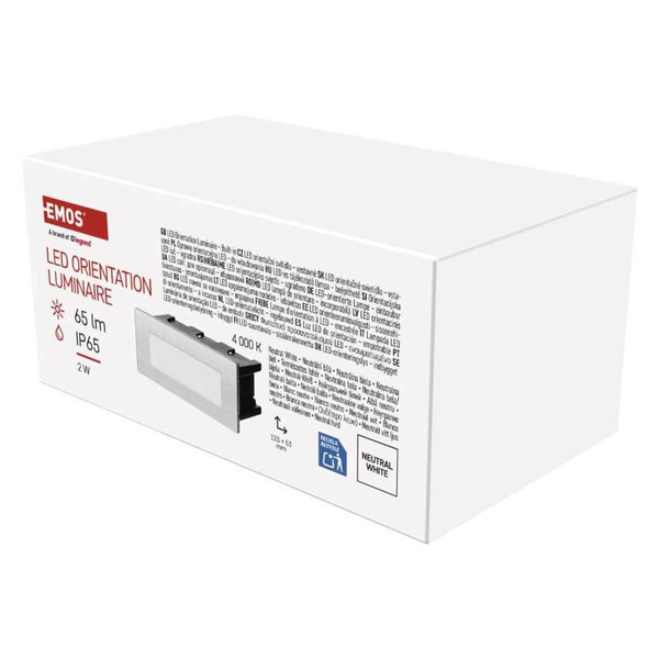 Emos LED Orientierungsleuchte Amal 2W neutralweiss 4000K IP65 Edelstahl Aluminium ZC0110