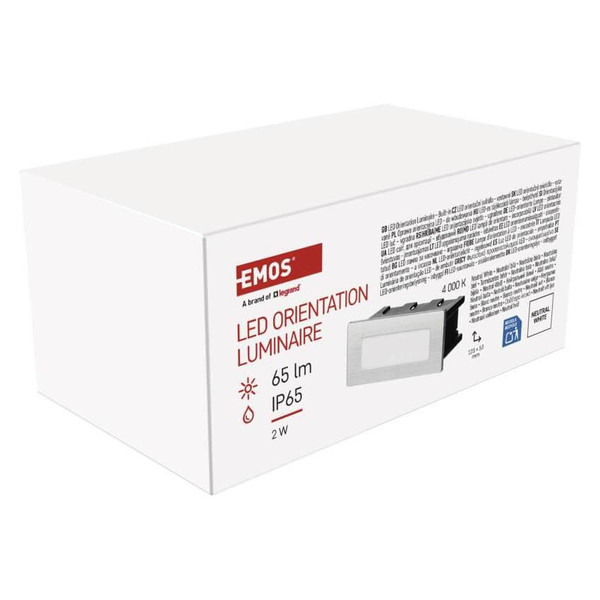 Emos LED Orientierungsleuchte Amal 2W neutralweiss 4000K IP65 Edelstahl Aluminium ZC0110