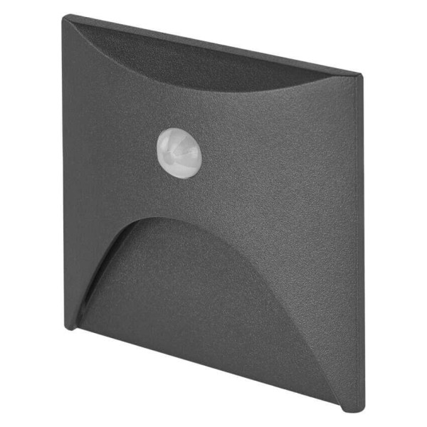 Emos LED Orientierungsleuchte Adel 2,5W warmweiss 2700K Bewegungsmelder IP65 Grau Aluminium ZCD0323