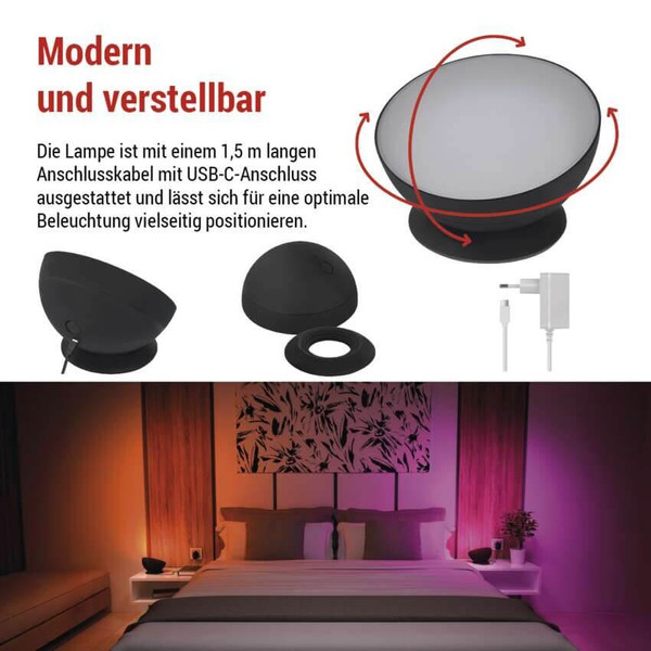 Emos LED Tischleuchte GoSmart RGB 7W CCT warm-/tageslichtweiss 3000K/6500K WiFi Weiß ZCW11WR