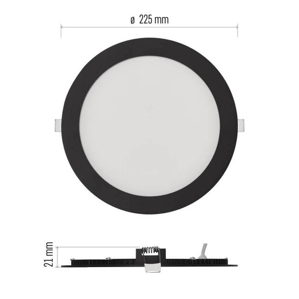 Emos LED Einbaustrahler Nexxo 18W CCT warm-/neutralweiss 3000K/3500K/4000K Schwarz Aluminium Ø22,5cm ZD1343
