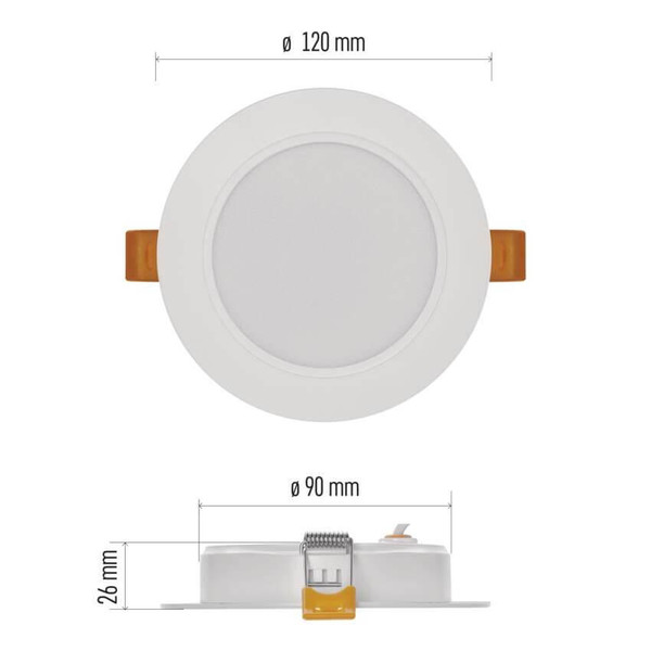 Emos LED Einbaustrahler Rubic 9W neutralweiss 4000K Weiß Ø12cm ZD1432