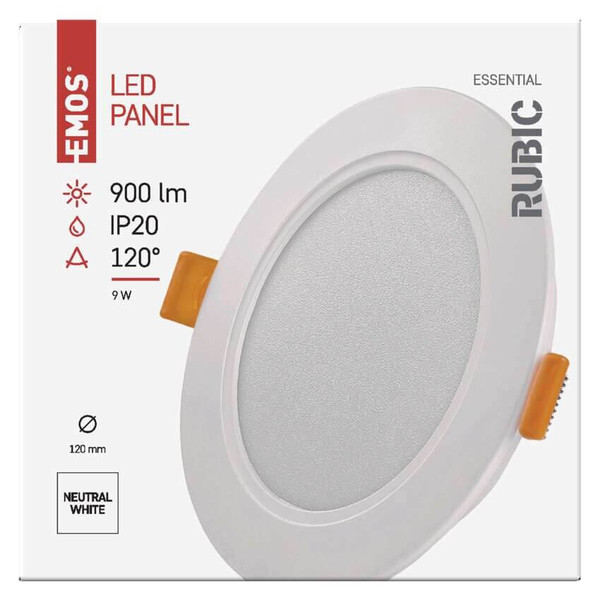 Emos LED Einbaustrahler Rubic 9W neutralweiss 4000K Weiß Ø12cm ZD1432