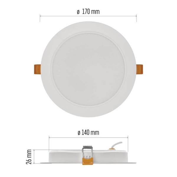 Emos LED Einbaustrahler Rubic 18W neutralweiss 4000K Weiß Ø17cm ZD1442