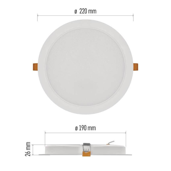 Emos LED Einbaustrahler Rubic 24W neutralweiss 4000K Weiß Ø22cm ZD1452