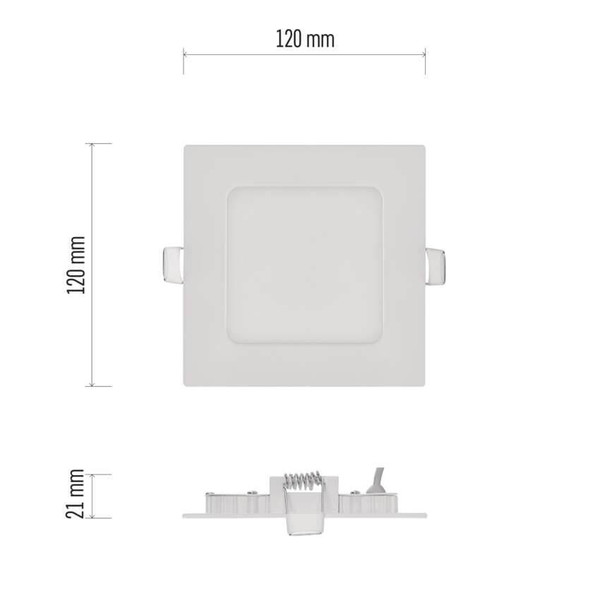 Emos LED Einbaustrahler Nexxo 7W warmweiss 3000K Weiß Aluminium 12x12cm ZD2124
