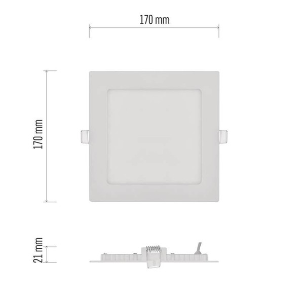 Emos LED Einbaustrahler Nexxo 12,5W warmweiss 3000K Weiß Aluminium 17x17cm ZD2134