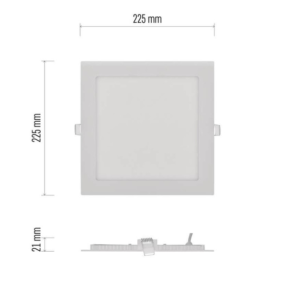 Emos LED Einbaustrahler Nexxo 18W warmweiss 3000K Weiß Aluminium 22,5x22,5cm ZD2144
