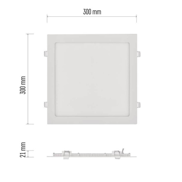 Emos LED Einbaustrahler Nexxo 25W neutralweiss 4000K Weiß Aluminium 30x30cm ZD2155
