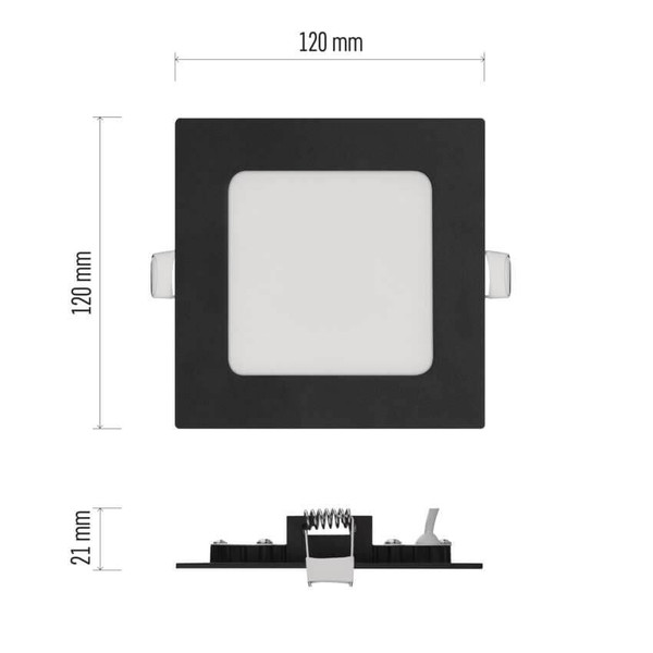 Emos LED Einbaustrahler Nexxo 7W CCT warm-/neutralweiss 3000K/3500K/4000K Schwarz Aluminium 12x12cm ZD2323