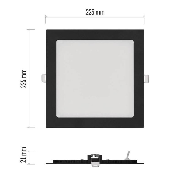 Emos LED Einbaustrahler Nexxo 18W CCT warm-/neutralweiss 3000K/3500K/4000K Schwarz Aluminium 22,5x22,5cm ZD2343