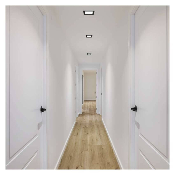 Emos LED Einbaustrahler Nexxo 18W CCT warm-/neutralweiss 3000K/3500K/4000K Schwarz Aluminium 22,5x22,5cm ZD2343
