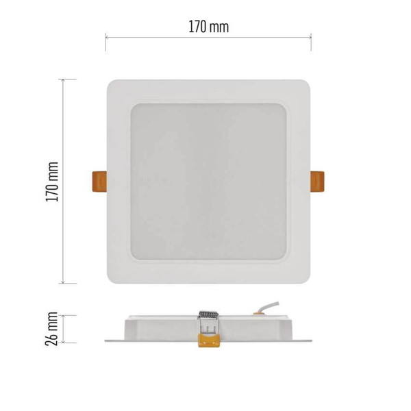 Emos LED Einbaustrahler Rubic 18W neutralweiss 4000K Weiß 17x17cm ZD2442